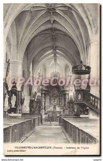 CPA Villeneuve L'Archeveque Interieur De I'Eglise