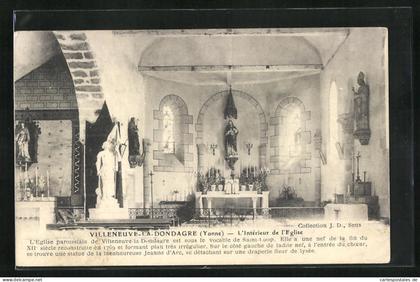 CPA Villeneuve-la-Dondagre, L'interieur de l'Eglise