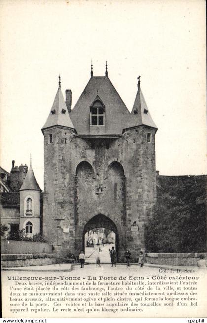 CPA Villeneuve sur Yonne La Porte de Sens Cote exterieur