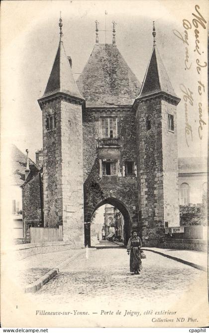 CPA Villeneuve sur Yonne Porte de Joigny cote exterieur