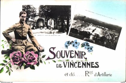 CPA Souvenir De Vincennes Artillerie Militaria