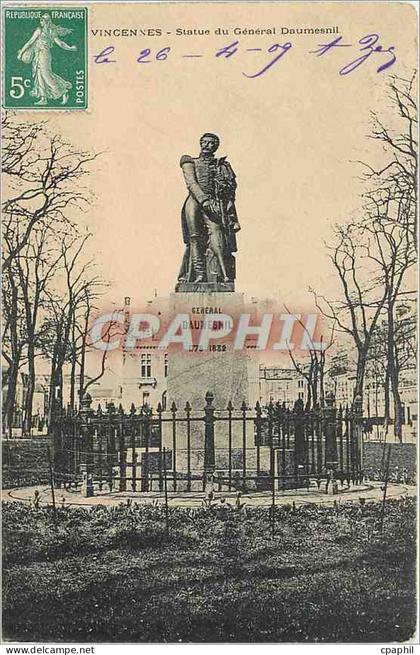 CPA Vincennes Statue du General Daumesnil