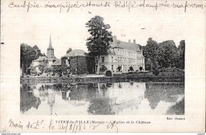 CPA Vitry la Ville Marne I Eglise et le Chateau