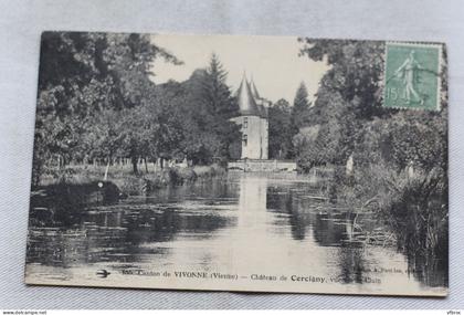 canton de Vivonne, château de Cercigny, vue sur le Clain, Vienne 86