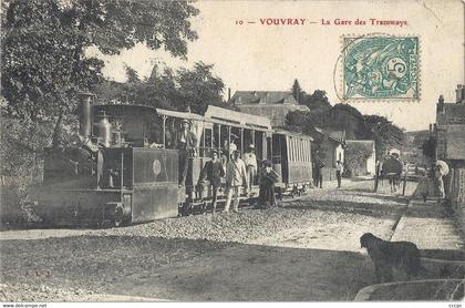 CPA Vouvray La Gare des Tramways