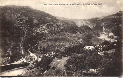 CPA Defile du Rhone entre Yenne et Pierre Chatel