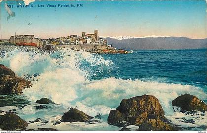 Carte Postale Ancienne - 06 - Antibes - Les Remparts - Les Vieux remparts - Colorisée - CPA - Etat voir en haut à gauche