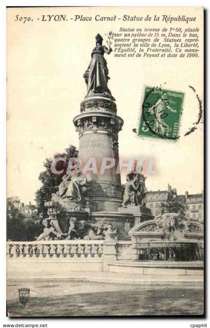 CPA Lyon Place Carnot Statue de la Republique