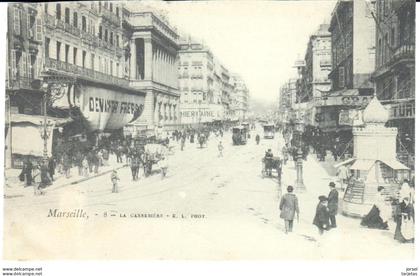 POSTAL   MARSELLA  - FRANCIA  -LA CANNEBIÈRE