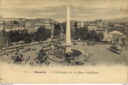 CPA Marseille L'Obelisque de la place Castellane