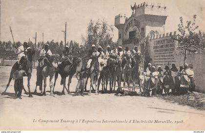 CPA-13-MARSEILLE-1908-Exposition Internationale d'électricité-Campement Touareg