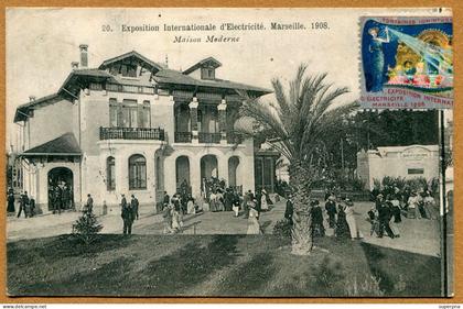MARSEILLE  (13) : " EXPOSITION D'ELECTRICITE en 1908 - MAISON MODERNE "  vignette