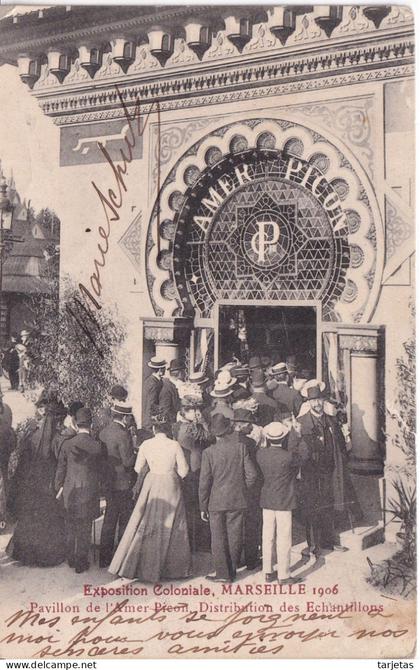 POSTAL DE MARSEILLE - EXPOSITION COLONIALE 1906 - PAVILLON DE L'AMER PICON