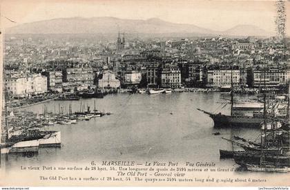 [-10%] FRANCE - Marseille - Vieux port - Bateau - Transport maritime - Panorama - Ville - Montagne - Carte postale ancie