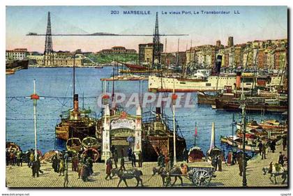 CPA Marseille Le Vieux Port Le Transbordeur Bateaux Chateau d If