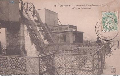 13 / MARSEILLE / EDITEUR NANCY 18 / ASCENSEUR DE NOTRE DAME DE LA GARDE / LA CAGE DE L ASCENSEUR