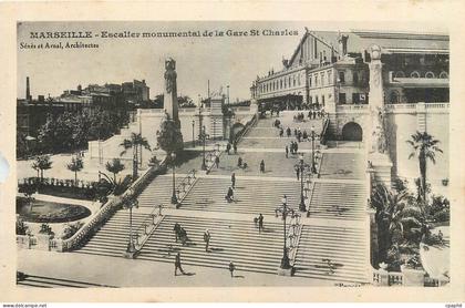 CPA Marseille Escalier monumental de la Gare St Charles
