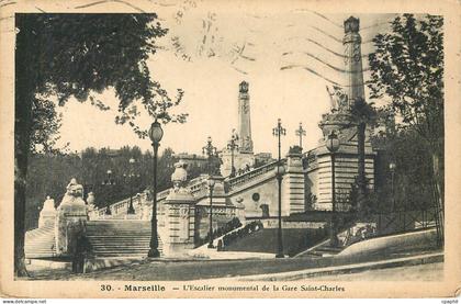 CPA MARSEILLE L'Escalier monumentale de la Gare