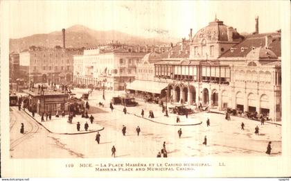 CPA La Place Massena Et Le Casino Municipal Massena Place and Municipal Casino Nice