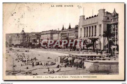CPA Nice la Plage et les Hotels Palais de la Mediterranee