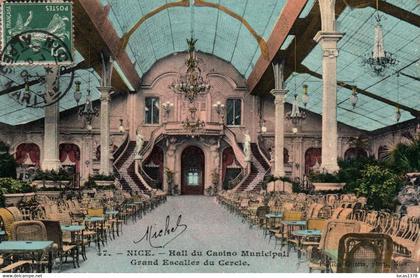 06 / NICE / HALL DU CASINO MUNICIPAL / GRAND ESCALIER DU CERCLE / COLORISEE