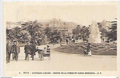 CPA Nice Nouveaux Jardins - Statue de la Poésie et Casino Municipal