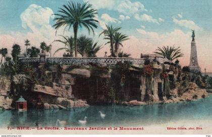 Nice - la Grotte, Nouveaux Jardins et le Monument