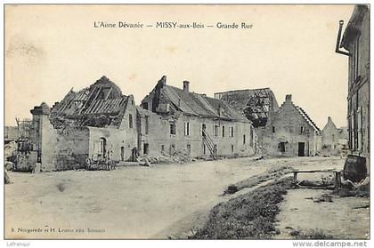 aisne  -ref A206- guerre 1914-18- missy aux bois - grande rue - carte bon etat  -