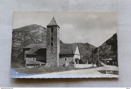 Cpsm, Niaux, l'église, Ariège 09