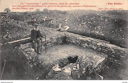 21 - ALISE SAINTE REINE - SAN37224 - Un "hypocauste" gallo romain, sorte de calorifère dont les galeries chauffaient...