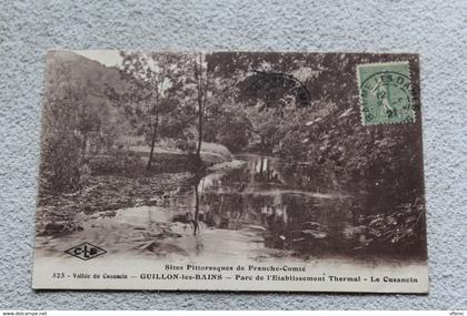 Cpa 1921, Guillon les bains, parc de l'établissement thermal, le Cusancin, Doubs 25