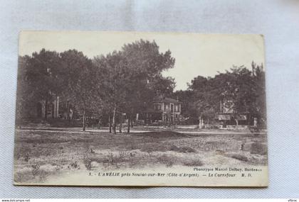 Cpa 1935, L'Amélie près Soulac sur mer, le carrefour, Gironde 33