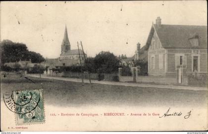 CPA Ribécourt Dreslincourt Oise, Avenue de la Gare, Kirche