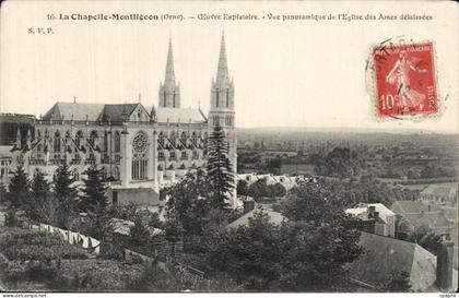 CPA La Chapelle Montligeon Oeuvre Expiatoire Vue Generale Panoramique de l'Eglise des Ames Delaissees