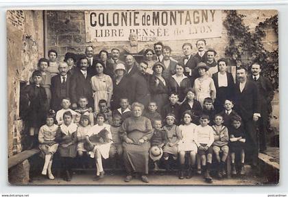 France - MONTAGNY (69) Colonie de la Libre Pensée de Lyon en 1920 - CARTE PHOTO - Ed. Durand