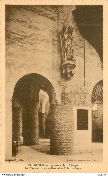 CPA Tournus Interieur de l'Abbaye LE Nartex Vu du Collateral sud de L'Abbaye