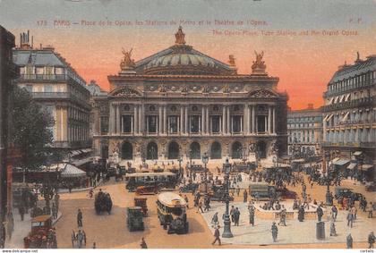 75-PARIS PLACE DE L OPERA STATIONS DU METRO ET THEATRE DE L OPERA-N°T5157-C/0337