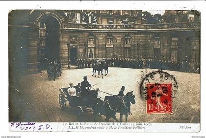 CPA- Carte Postale - FRANCE - Paris-Le Roi et la Reine de Danemark le 14/06/1907 VM5071