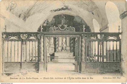 95 - Haute Isle - intérieur de l'Eglise taillée dans le Roc - CPA - Voir Scans Recto-Verso