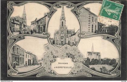 aigrefeuille sur maine * souvenir de la commune * cpa 5 vues