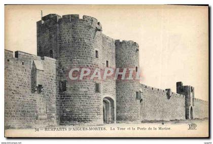 CPA Remparts d'Aigues Mortes La Tour et la Porte de la Marine