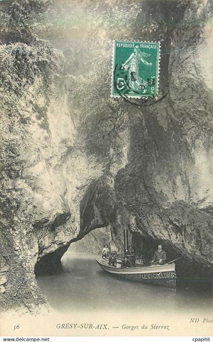 CPA Gresy sur Aix Gorges du Sierroz Bateau