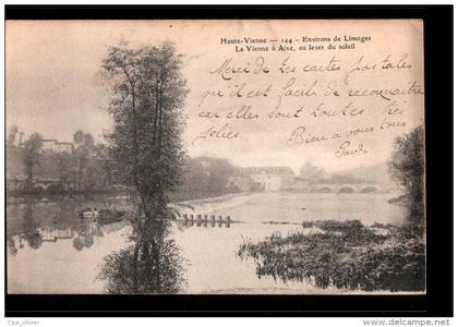 87 AIXE SUR VIENNE Bords de Vienne, Lever du Soleil, ed CCCC 144, Haute Vienne, 1903
