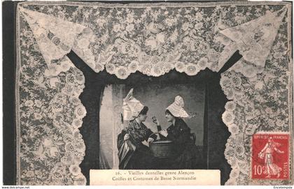 CPA Carte postale France Alençon Vieilles dentelle  Genre Alençon Coiffes et costumes de Basse Normandie 1908 VM62863ok