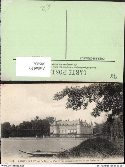 385902,Ile-de-France Yvelines Rambouillet Le Parc Vue vers Chateau prise de l'Ile des Poules Schloss