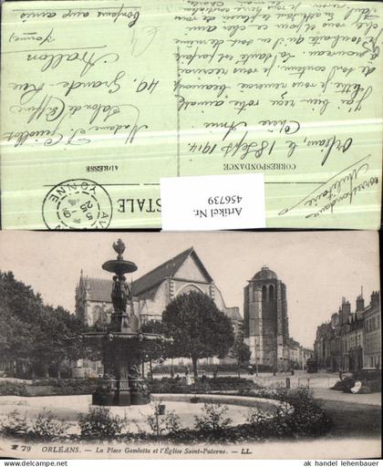 456739,Centre Loiret Orleans Place Gambetta Eglise Saint-Paterne Brunnen Kirche