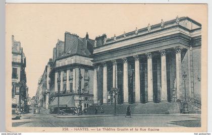 (53555) AK Nantes, Le Tháatre Graslin et la Rue Racine, vor 1945