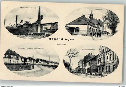 57300 Hagondange - Stahlwerk Thyssen Krupp , Bahnhof , Bahnhofstraße AK... - 13603684