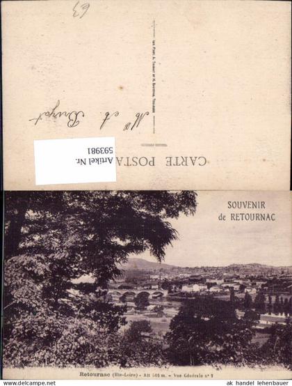 593981,Souvenir de Retournac Haute Loire Vue generale France
