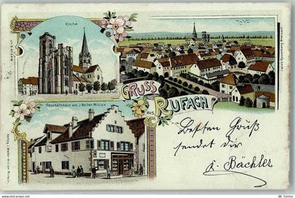 68250 Rouffach Rufach 1901 Lithographie / Künstlerkarte Gruss aus Geschä... - 13603706